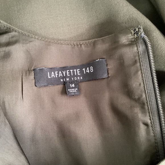 Lafayette 148 NY green wool dress size 14 - Picture 8 of 10